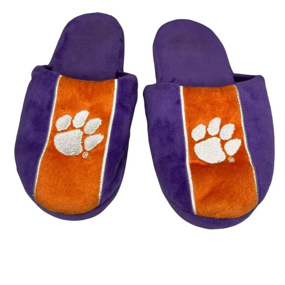 Clemson Tigers Slippers Unisex Kids Purple Orange Tiger Paw Slip On Size XL 7-8 - Picture 3 of 7